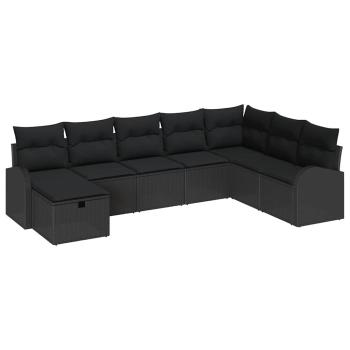 Sofa Set 8 Stk. Schwarz Poly-Rattan