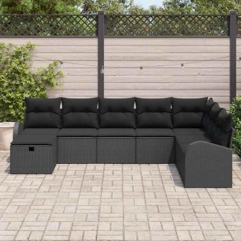Sofa Set 8 Stk. Schwarz Poly-Rattan