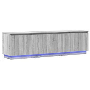 TV Schrank mit LED Grau Sonoma 180x38x49 cm Holzwerkstoff