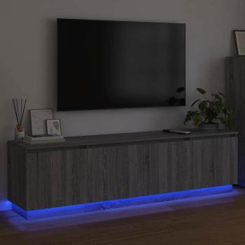 TV Schrank mit LED Grau Sonoma 180x38x49 cm Holzwerkstoff