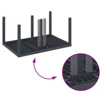 7-teiliges Garten-Essbereich mit Kissen Anthrazit Poly-Rattan