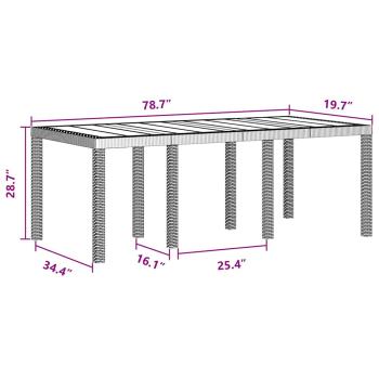 9-teiliges Garten Essset Anthrazit Poly Rattan