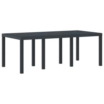 9-teiliges Garten Essset Anthrazit Poly Rattan