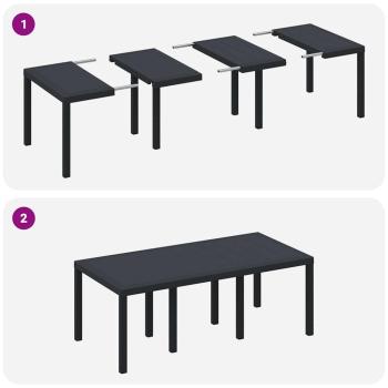 9-teiliges Garten Essset Anthrazit Poly Rattan