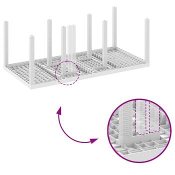 7-teiliges Garten Essgruppen-Set mit Kissen Weiß Poly Rattan