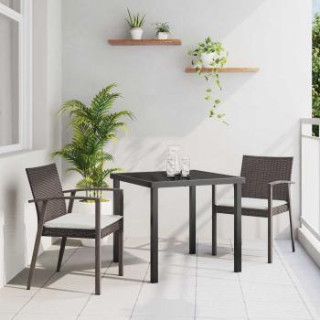 ARDEBO.de - Set aus 2 Braun PE-Rattan 2-Sitzer Langlebig Gartenstuhl