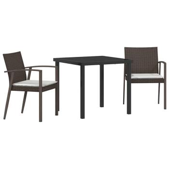 Set aus 2 Braun PE-Rattan 2-Sitzer Langlebig Gartenstuhl