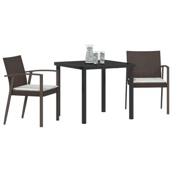Set aus 2 Braun PE-Rattan 2-Sitzer Langlebig Gartenstuhl
