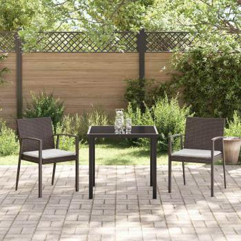 Set aus 2 Braun PE-Rattan 2-Sitzer Langlebig Gartenstuhl