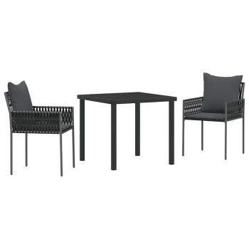 Set aus 2 Schwarz PE Rattan 54x61x83 cm Langlebig Gartenstuhl