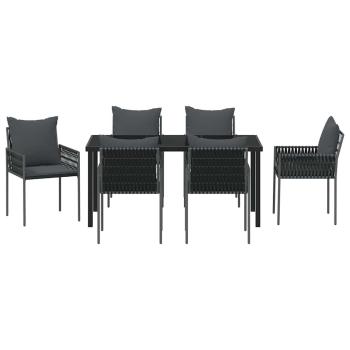 Set aus 4 Schwarze Stühle, Dunkelgraue Kissen