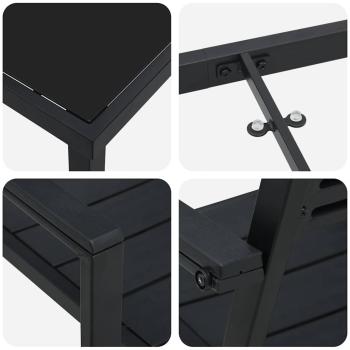 9-teiliges Garten Essset Schwarz HDPE