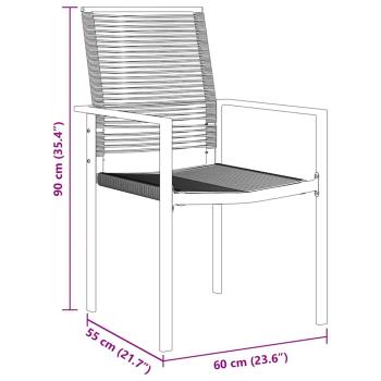 3-teiliges Garten-Essset Schwarz PVC-Rattan