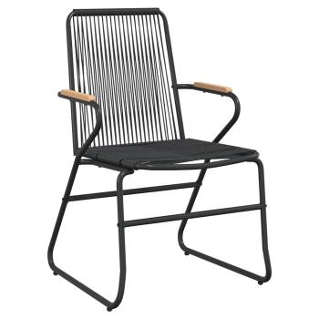 7-teiliges Garten Essbereich Set Schwarz PVC Rattan