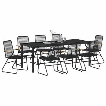 Garten Essgruppe 9 stk. Schwarz Pulverbeschichteter Stahl