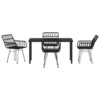Garten Essgruppe 5 pcs Schwarz Pulverbeschichteter Stahl