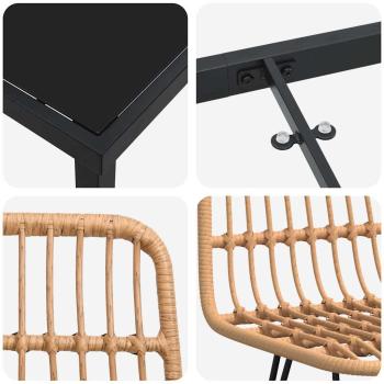 5-teiliges Garten-Ess-Set Brauner Poly Rattan