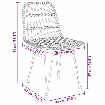 5-teiliges Garten-Ess-Set Brauner Poly Rattan