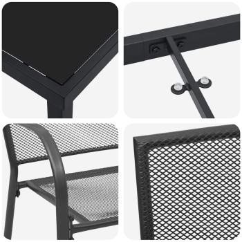 5-teiliges Garten-Esszimmer-Set Anthrazit Stahl