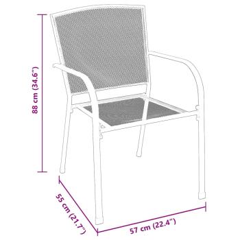 5-teiliges Garten-Esszimmer-Set Anthrazit Stahl