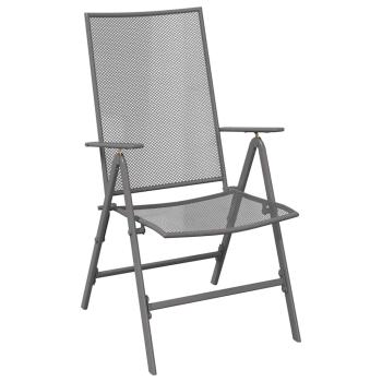3-teiliges Garten-Esszimmer-Set Anthrazit Stahl