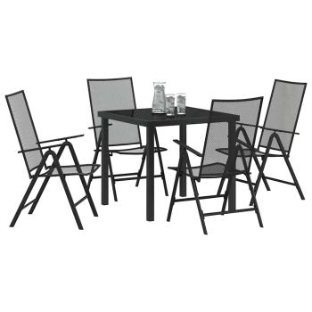 4-teiliges Garten-Set aus Anthrazitstahl