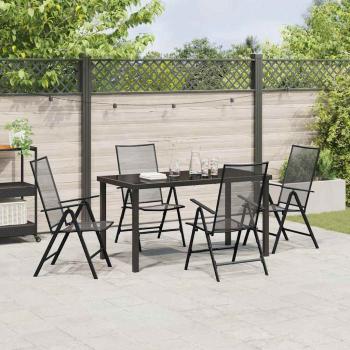 5-teiliges Garten-Esszimmer-Set in Anthrazit