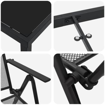 5-teiliges Garten-Esszimmer-Set in Anthrazit