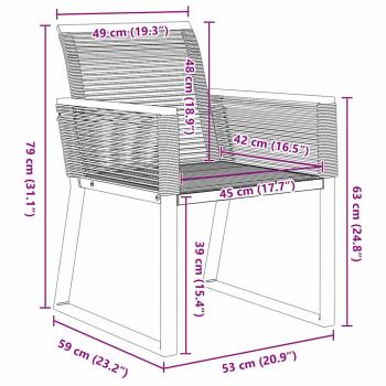 3-teiliges Garten-Essset Schwarz Poly-Rattan