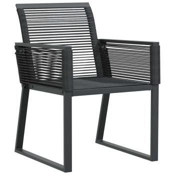 5-teiliges Garten-Essenset Schwarzes Poly-Rattan