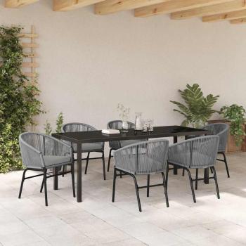 Garten Essgruppe 7 stk. Anthrazit Pulverbeschichteter Stahl