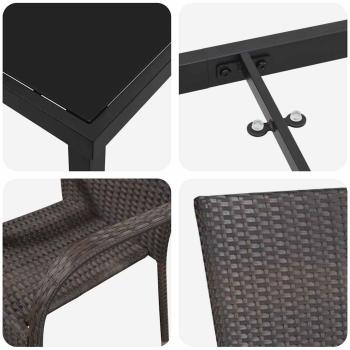 5-teiliges Garten-Esszimmerset Braun aus Poly-Rattan