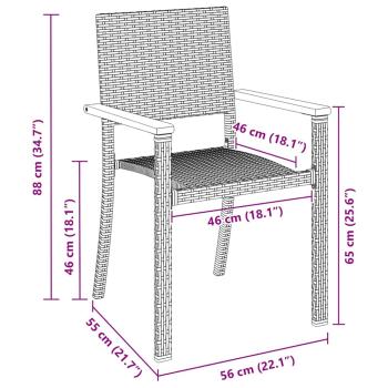 Garten-Essset Schwarz Poly-Rattan 5-teilig