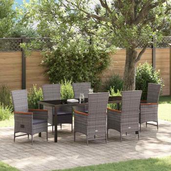 ARDEBO.de - Garten Essgruppe 7 pcs Grau Pulverbeschichteter Stahl
