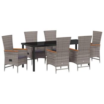 Garten Essgruppe 7 pcs Grau Pulverbeschichteter Stahl