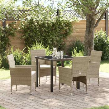 ARDEBO.de - 4-teiliges Gartenessset Beige Poly-Rattan
