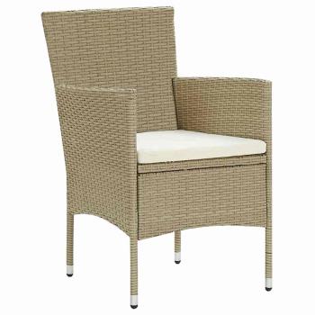 4-teiliges Gartenessset Beige Poly-Rattan
