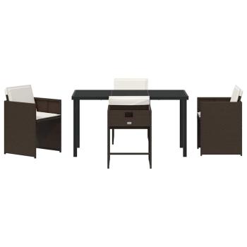 Garten Essgruppe mit Kissen 5 pcs Braun Poly-Rattan