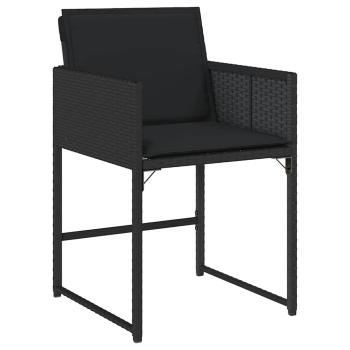 Garten Essgruppe mit Kissen 9 pcs Schwarz Poly-Rattan