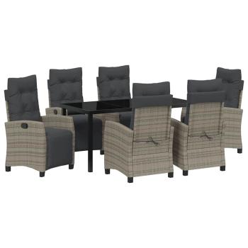 7-teiliges Garten-Dining-Set Grau