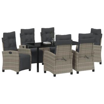 7-teiliges Garten-Dining-Set Grau