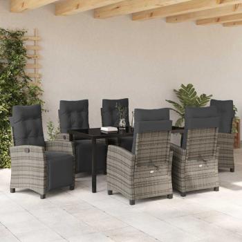 7-teiliges Garten-Dining-Set Grau