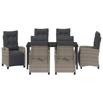 7-teiliges Garten-Dining-Set Grau
