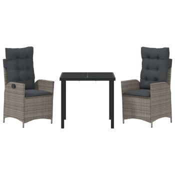 Set von 2 Grau PE Rattan Standard Abnehmbare Bezüge