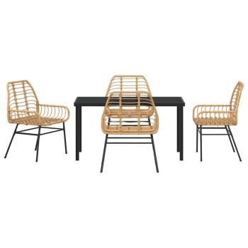5-teiliges Garten-Dining-Set Braun Poly-Rattan