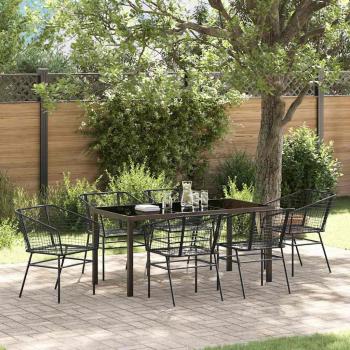 ARDEBO.de - Set mit 4 Schwarz PE-Rattan Mittel UV-beständige Materialien