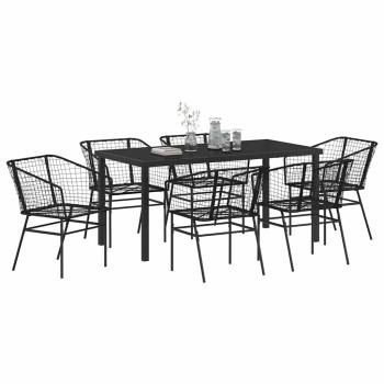 Set mit 4 Schwarz PE-Rattan Mittel UV-beständige Materialien