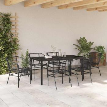 Set mit 4 Schwarz PE-Rattan Mittel UV-beständige Materialien