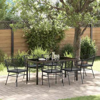 ARDEBO.de - Set aus 4 Schwarz Poly-Rattan Zweisitzer