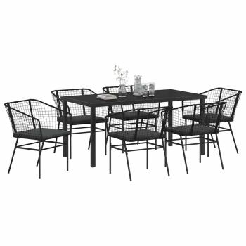 Set aus 4 Schwarz Poly-Rattan Zweisitzer